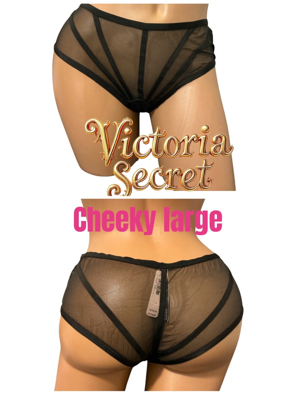 Victoria's Secret Black Sheer Cheeky High-Waist Briefs